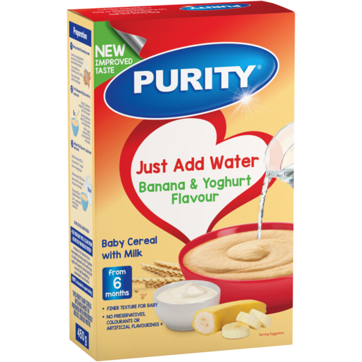 PURITY Banana & Yoghurt flavoured Baby Cereal With Milk 450g