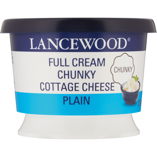 LANCEWOOD Plain Full Cream Chunky Cottage Cheese 250g