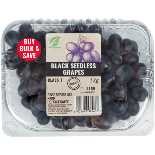 Black Seedless Grapes Pack 1kg