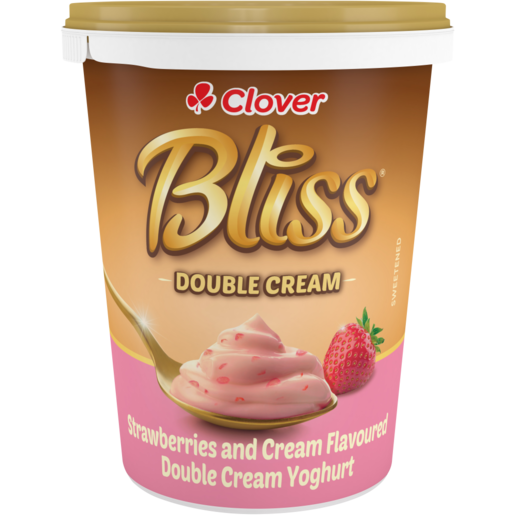 Clover Bliss Strawberries & Cream Double Cream Yoghurt 500g