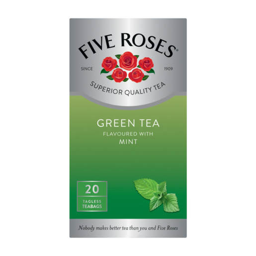 Five Roses Mint Flavoured Green Tea 20 Pack