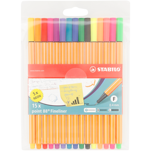 Stabilo Neon Point 88 Fineliner Pens 15 Pack