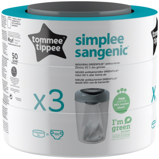 Tommee Tippee Sangenic Simplee Cassette 3 Pack