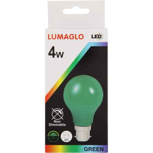 Lumaglo Green LED Bayonet Globe 4W
