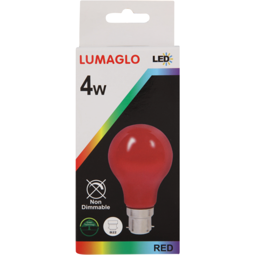 Lumaglo Red LED Bayonet Globe 4W