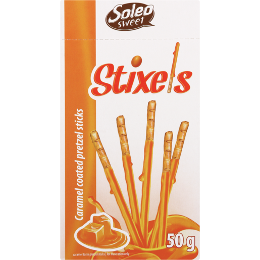 Soleo Stixels Caramel Pretzel Sticks 50g