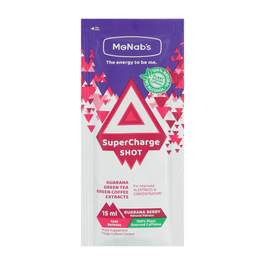 McNab's SuperCharge Guarana Berry Improved Alertness & Concentration Shot 15ml