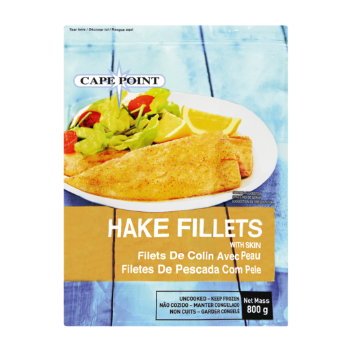Cape Point Frozen Hake Fillets With Skin 800g