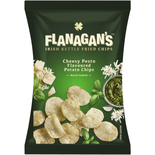 Flanagan's Basil's Cheesy Pesto Flavoured Chips 120g