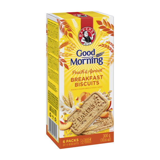 Bakers Good Morning Peach & Apricot Flavoured Breakfast Biscuits 300g