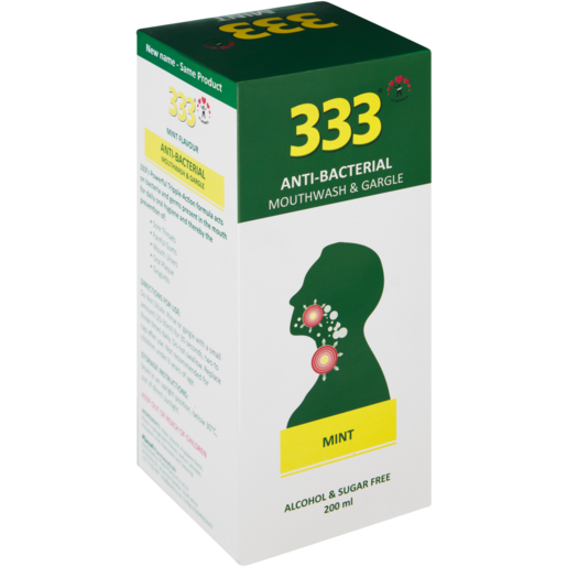 333 Mint Anti-Bacterial Mouth Wash And Gargle 200ml