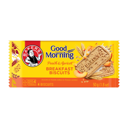 Bakers Good Morning Peach & Apricot Flavoured Breakfast Biscuits 50g