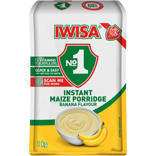 Iwisa No.1 Banana Flavoured Instant Breakfast Porridge 1kg