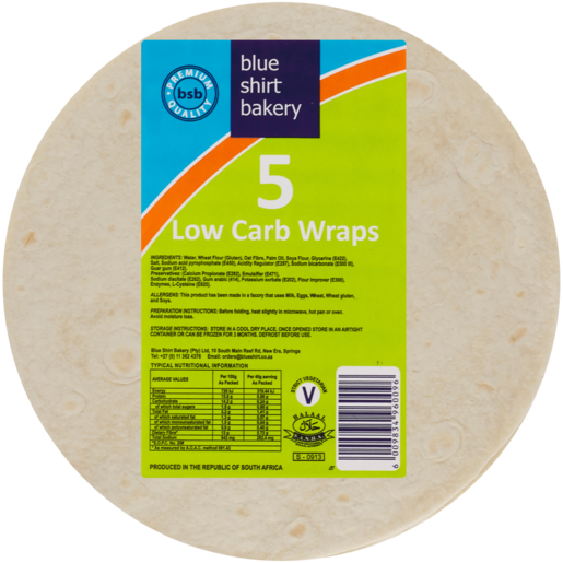 Blue Shirt Bakery Low Carb Wraps 5 Pack
