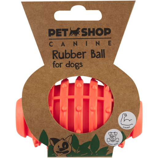 Petshop Medium Oval Rubber Ball Dog Toy (Colour May Vary)