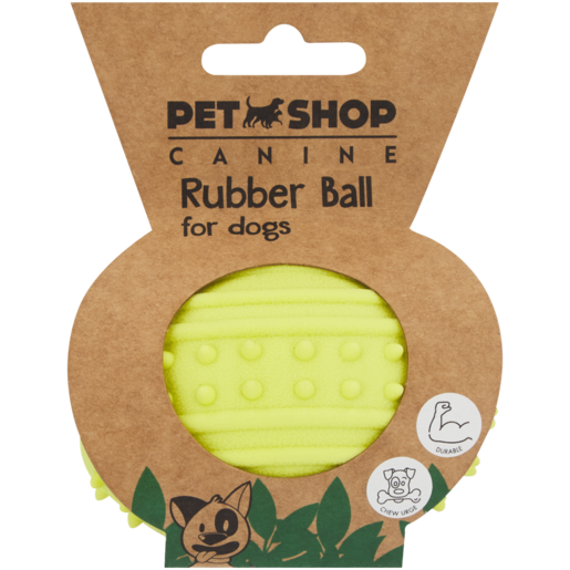 Petshop Oval Rubber Ball Dog Toy (Assorted Item - Supplied At Random)