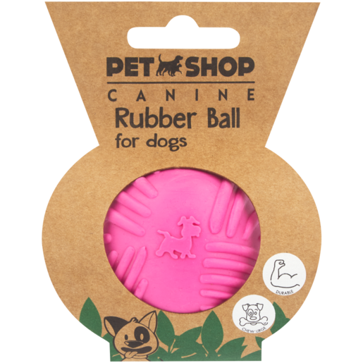 Petshop Rubber Ball Dog Toy (Colour May Vary)
