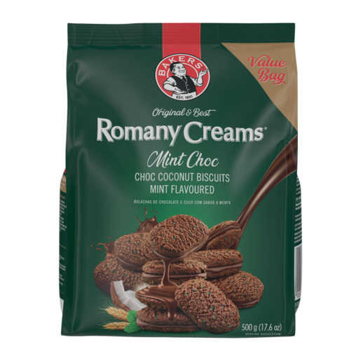 Bakers Romany Creams Mint Flavoured Chocolate Biscuits 500g