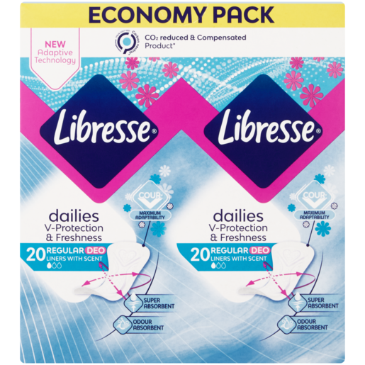 Libresse Daily Fresh Normal Scented Pantyliners 2 x 20 Pack