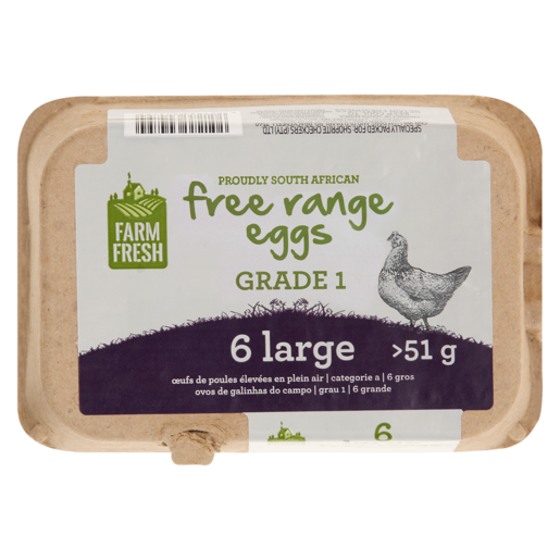 Farm Fresh Free Range Eggs 6 Pack