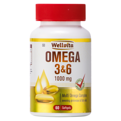 Wellvita Omega 3 & 6 Supplement Capsules 60 Pack