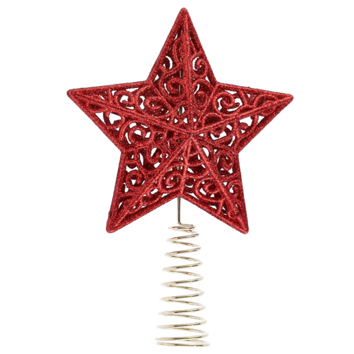 Santa's Choice Red Star Christmas Tree Top