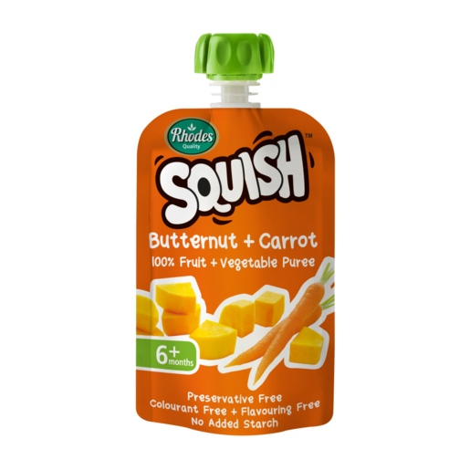 Rhodes Squish Butternut & Carrot Puree 6 Months+ Pouch 110ml
