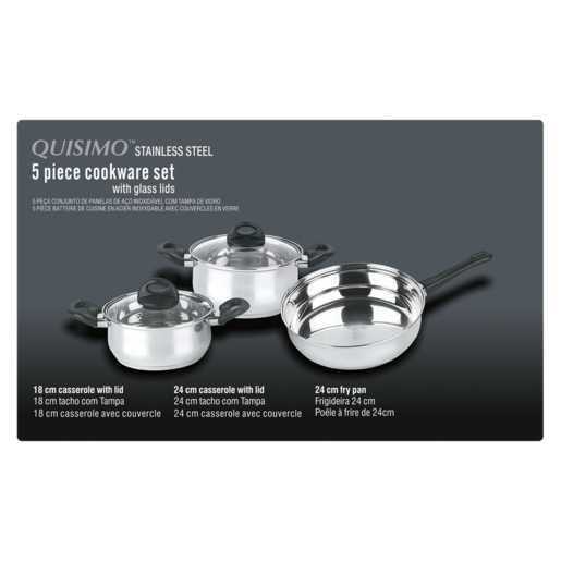 Quisimo Stainless Steel Cookware Set 5 Piece