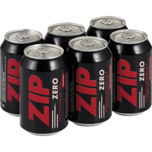 Zip Cola Zero Soft Drink Cans 6 x 330ml