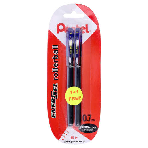 Pentel Blue Energel Rollerball Pen 0.7mm 2 Pack