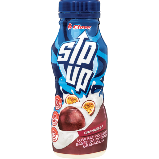 Clover Sip Up Low Fat Granadilla Yoghurt Based Dairy Snack Drink 250g