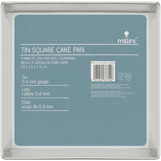 Millini Tin Square Cake Pan 23 x 23cm