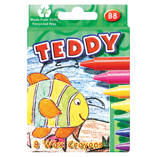 Teddy Assorted Wax Crayons 8 Pack
