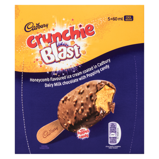 Cadbury Crunchie Blast Mini Ice Cream Sticks 5 x 60ml