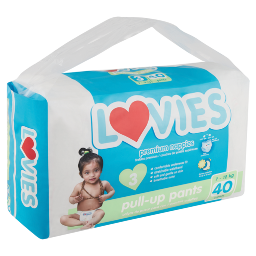Lovies Premium Pull-Up Pants Size 3 Nappies 40 Pack, Potty Training & Pull  Up Nappies, Nappies, Baby