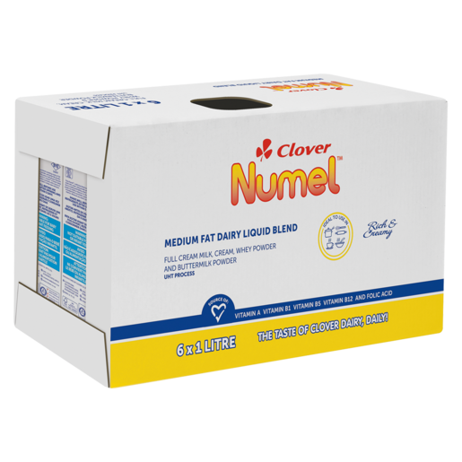 Clover Numel Medium Fat Dairy Liquid Blend 6 x 1L