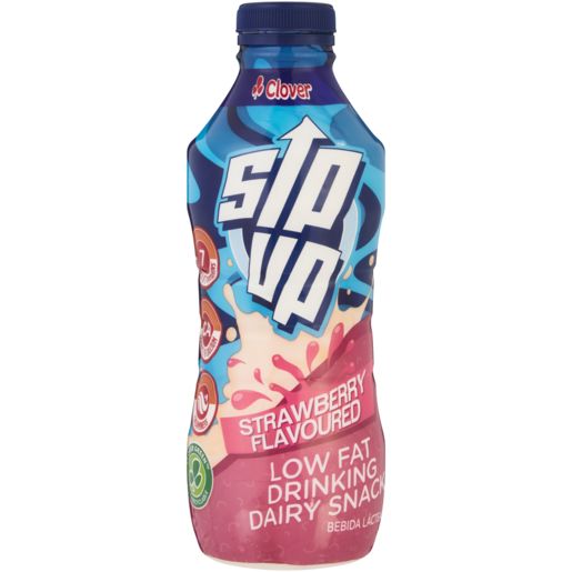 Clover Sip Up Low Fat Strawberry Flavoured Yoghurt Based Dairy Snack Drink 850g