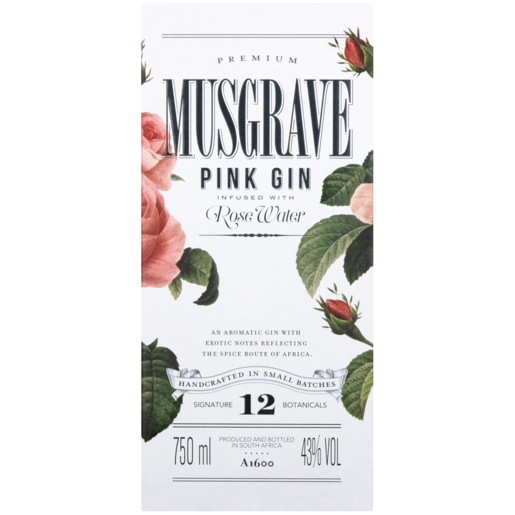 Musgrave Premium Pink Gin Bottle 750ml
