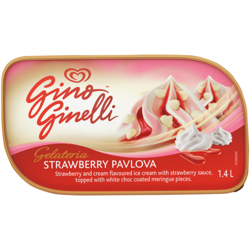 Ola Gino Ginelli Strawberry Pavlova Flavoured Ice Cream with Strawberry Sauce 1.4L