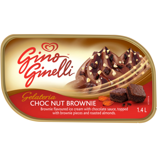 Ola Gino Ginelli Choc Nut Brownie Flavoured Ice Cream With Chocolate Sauce 1.4L