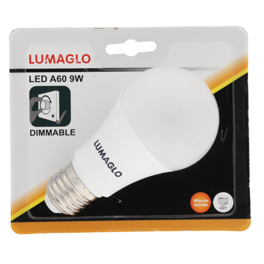 Lumaglo Warm White Economy Dimmable LED Screw Globe 9W