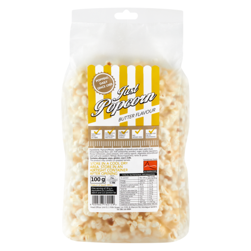 Just Popcorn Butter Flavoured Popcorn 100g