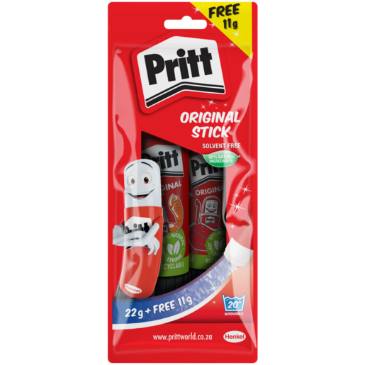 Pritt Original Glue Stick & Mini Glue Stick Set 2 Pack 22g + 11g