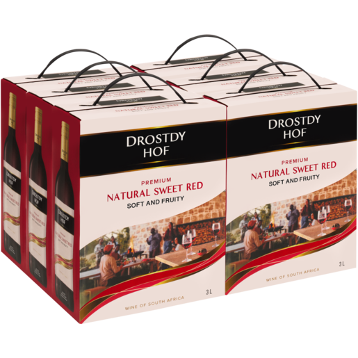 Drostdy Hof Natural Sweet Red Wine Boxes 6 x 3L