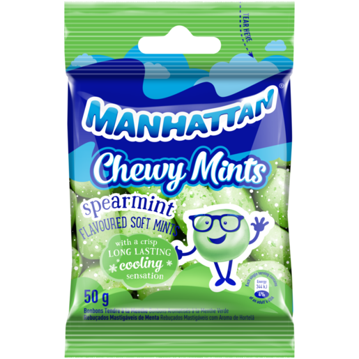 Manhattan Spearmint Flavoured Chewy Mints 50g 