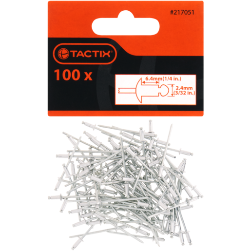 Tactix Rivet Nails 2.4mm 100 Pack