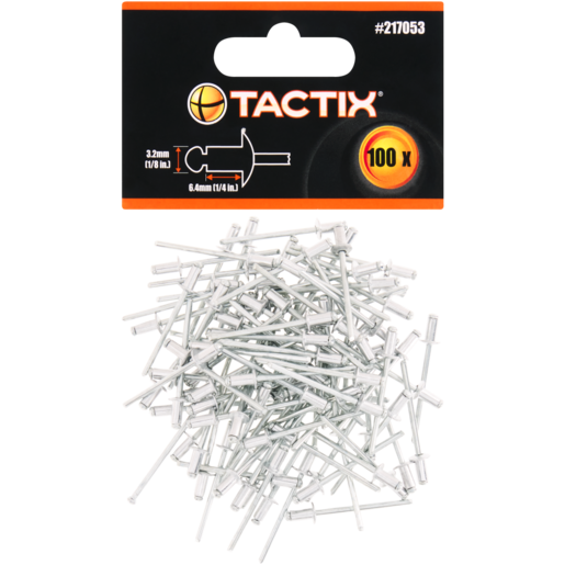 Tactix Rivet Nails 3.2mm 100 Pack
