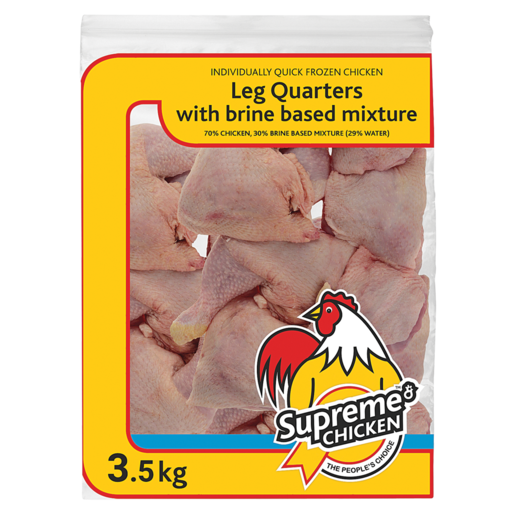 Supreme Chicken Frozen Leg Quarters With Brine Based Mixture 3.5kg