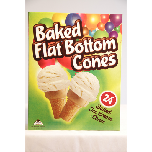 Honeyfields Baked Flat Bottom Cones 24 Pack