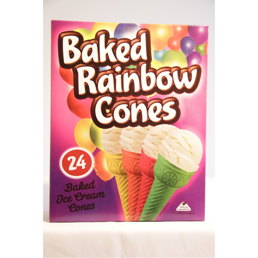 Honeyfields Baked Rainbow Cones 24 Pack